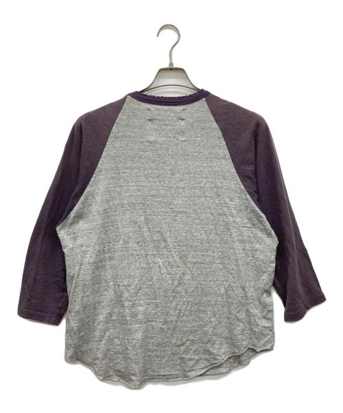 DAIRIKU（ダイリク）DAIRIKU (ダイリク) Palms Raglan Tee グレー×パープル サイズ:Mの古着・服飾アイテム
