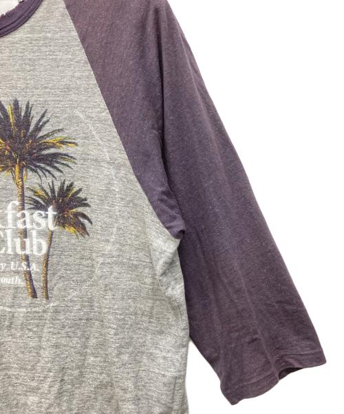 DAIRIKU（ダイリク）DAIRIKU (ダイリク) Palms Raglan Tee グレー×パープル サイズ:Mの古着・服飾アイテム