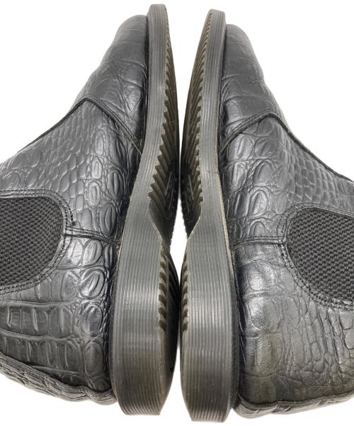Dr.Martens（ドクターマーチン）Dr.Martens (ドクターマーチン) 型押しサイドゴアブーツ ブラック サイズ:UK7の古着・服飾アイテム