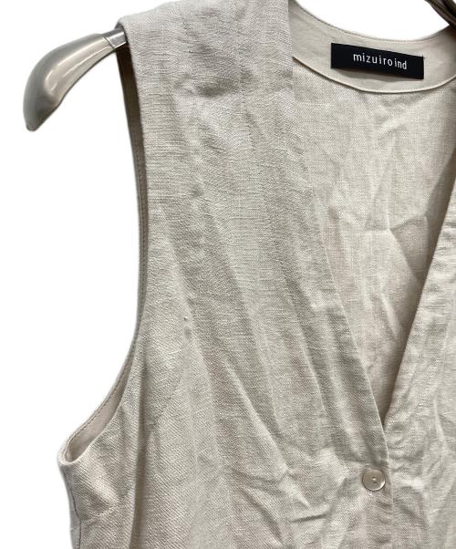 mizuiro-ind（ミズイロインド）mizuiro-ind (ミズイロインド) ノースリーブワンピース ベージュ サイズ:なしの古着・服飾アイテム