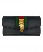 GUCCIグッチ）の古着「シルヴィ コンチネンタル ウォレット」｜ブラック