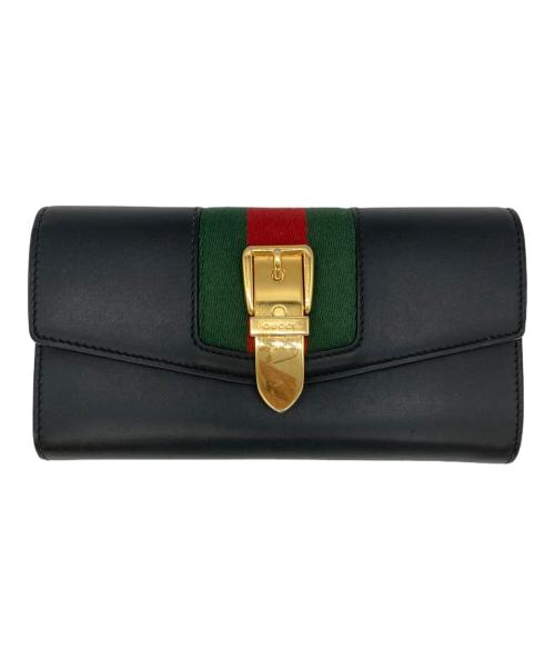 GUCCI（グッチ）GUCCI (グッチ) シルヴィ コンチネンタル ウォレット ブラックの古着・服飾アイテム
