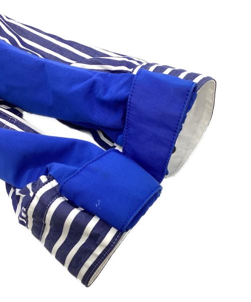 sacai（サカイ）sacai (サカイ) ドッキングフーデッドストライプシャツ ネイビー サイズ:2の古着・服飾アイテム