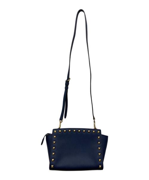 MICHAEL KORS（マイケル・コース）MICHAEL KORS (マイケルコース) ロックスタッズ 2WAYショルダーバッグ ネイビーの古着・服飾アイテム