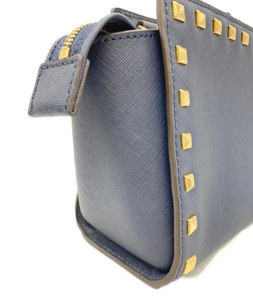 MICHAEL KORS（マイケル・コース）MICHAEL KORS (マイケルコース) ロックスタッズ 2WAYショルダーバッグ ネイビーの古着・服飾アイテム