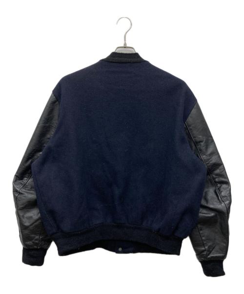 DeLong（デロング）DeLong (デロング) レザー切替スタジャン ネイビー サイズ:46の古着・服飾アイテム