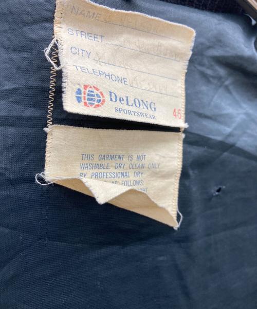 DeLong（デロング）DeLong (デロング) レザー切替スタジャン ネイビー サイズ:46の古着・服飾アイテム