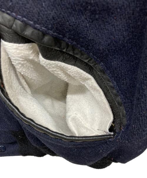 DeLong（デロング）DeLong (デロング) レザー切替スタジャン ネイビー サイズ:46の古着・服飾アイテム