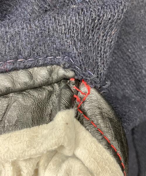 DeLong（デロング）DeLong (デロング) レザー切替スタジャン ネイビー サイズ:46の古着・服飾アイテム