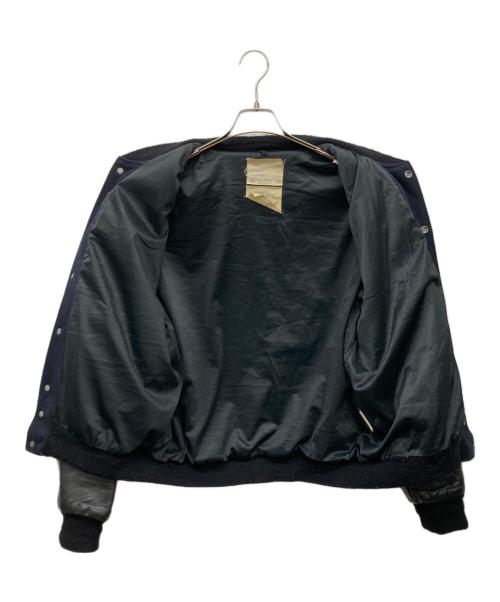 DeLong（デロング）DeLong (デロング) レザー切替スタジャン ネイビー サイズ:46の古着・服飾アイテム