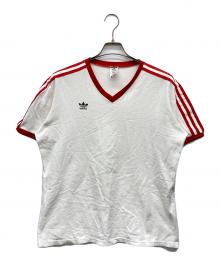 adidas（アディダス）の古着「Vネックカットソー」｜ホワイト
