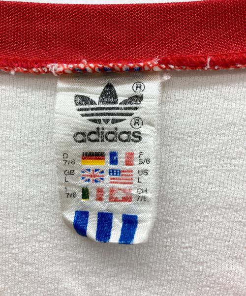 adidas（アディダス）adidas (アディダス) Vネックカットソー ホワイト サイズ:GB Lの古着・服飾アイテム