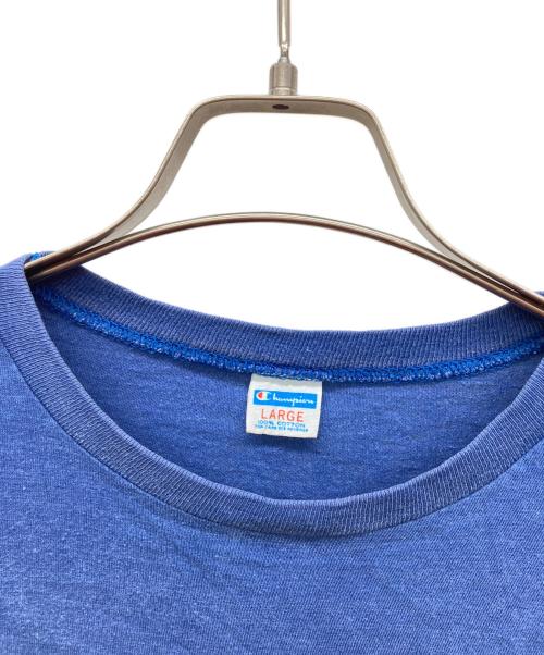 Champion（チャンピオン）Champion (チャンピオン) プリントTシャツ ブルー サイズ:LARGEの古着・服飾アイテム