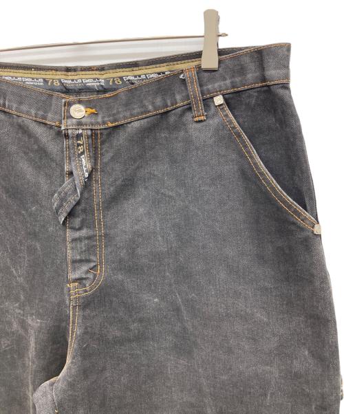 pellepelle（ペレペレ）pellepelle (ペレペレ) ペインターデニムパンツ ブラック サイズ:36×34の古着・服飾アイテム
