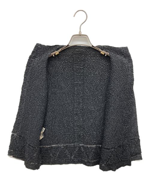 PEPLUM by YOSHIKI HISHINUMA（ペプラム バイ ヨシキヒシヌマ）PEPLUM by yoshiki hishinuma (ペプラム バイ ヨシキヒシヌマ) プリーツカーディガン ブラック サイズ:B79-82,T148-158の古着・服飾アイテム