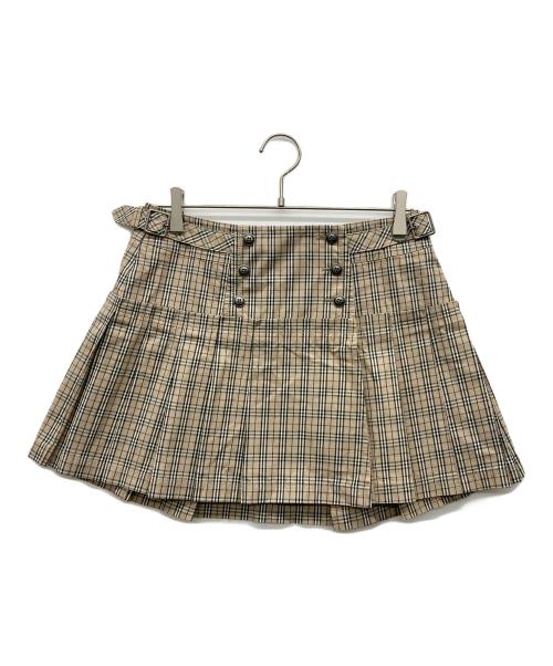 BURBERRY BLUE LABEL（バーバリー ブルー レーベル）BURBERRY BLUE LABEL (バーバリーロンドンブルーレーベル) チェックスカート ベージュ サイズ:38の古着・服飾アイテム