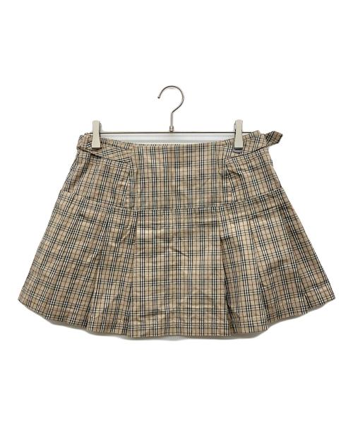 BURBERRY BLUE LABEL（バーバリー ブルー レーベル）BURBERRY BLUE LABEL (バーバリーロンドンブルーレーベル) チェックスカート ベージュ サイズ:38の古着・服飾アイテム