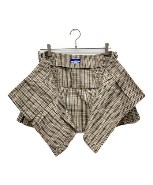 BURBERRY BLUE LABEL（バーバリー ブルー レーベル）BURBERRY BLUE LABEL (バーバリーロンドンブルーレーベル) チェックスカート ベージュ サイズ:38の古着・服飾アイテム