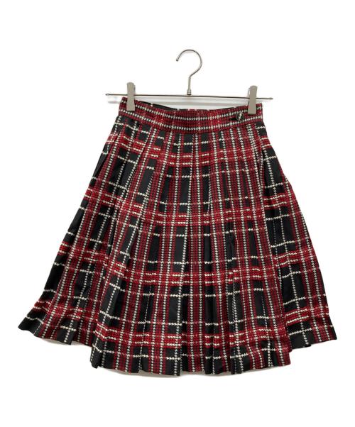 I.S.（アイエス）I.S. (アイエス) チェックスカート レッド サイズ:9の古着・服飾アイテム
