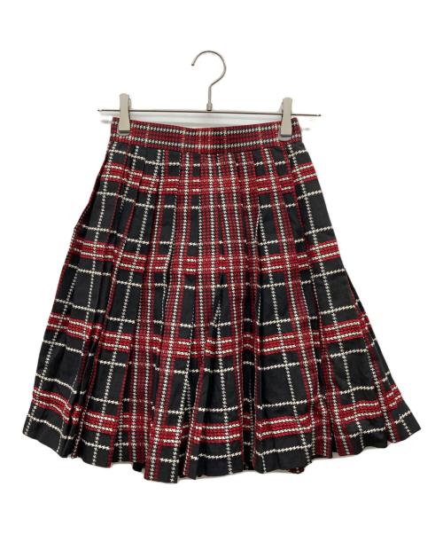 I.S.（アイエス）I.S. (アイエス) チェックスカート レッド サイズ:9の古着・服飾アイテム
