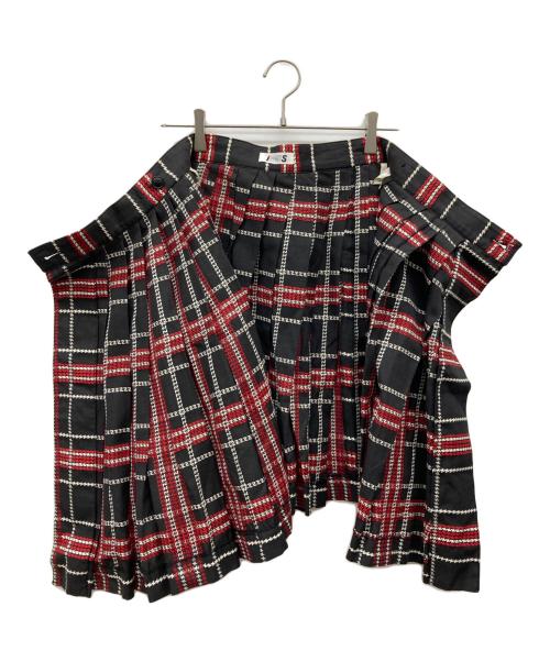I.S.（アイエス）I.S. (アイエス) チェックスカート レッド サイズ:9の古着・服飾アイテム
