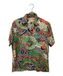Dry Bones（ドライボーンズ）の古着「和柄龍アロハシャツ」｜グリーン