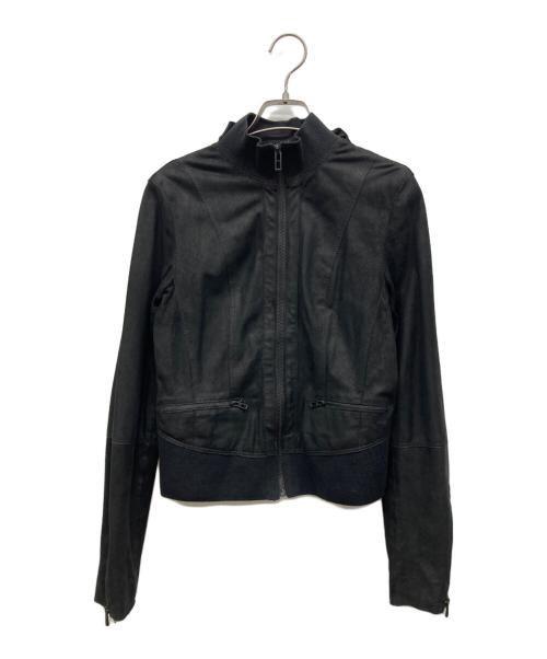 ARMANI EXCHANGE（アルマーニ エクスチェンジ）ARMANI EXCHANGE (アルマーニ エクスチェンジ) スエードゴートレザージップジャケット ブラック サイズ:Sの古着・服飾アイテム