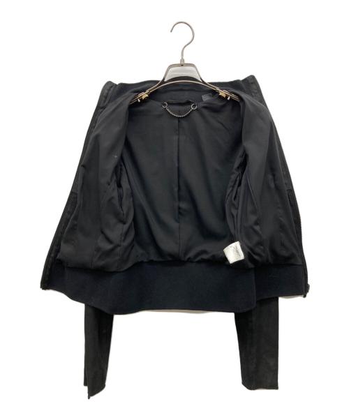 ARMANI EXCHANGE（アルマーニ エクスチェンジ）ARMANI EXCHANGE (アルマーニ エクスチェンジ) スエードゴートレザージップジャケット ブラック サイズ:Sの古着・服飾アイテム