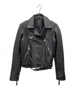 中古・古着通販】ZARA (ザラ) レザーライダースジャケット ブラック