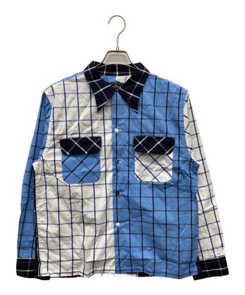 Dry Bones（ドライボーンズ）Dry bones (ドライボーンズ) チェックウエスタンシャツ スカイブルー サイズ:40 Lの古着・服飾アイテム