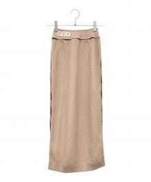 FENDI（フェンディ）の古着「ニットメッシュスカート」｜ベージュ