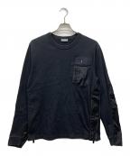 Dior×sacaiディオール×サカイ）の古着「サイドスリット ナイロン切替 スウェットシャツ」｜ブラック