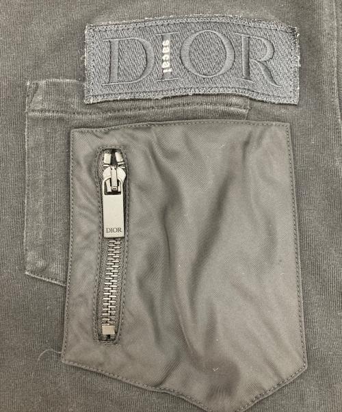 Dior（ディオール）Dior (ディオール) sacai (サカイ) サイドスリット ナイロン切替 スウェットシャツ ブラック サイズ:Mの古着・服飾アイテム