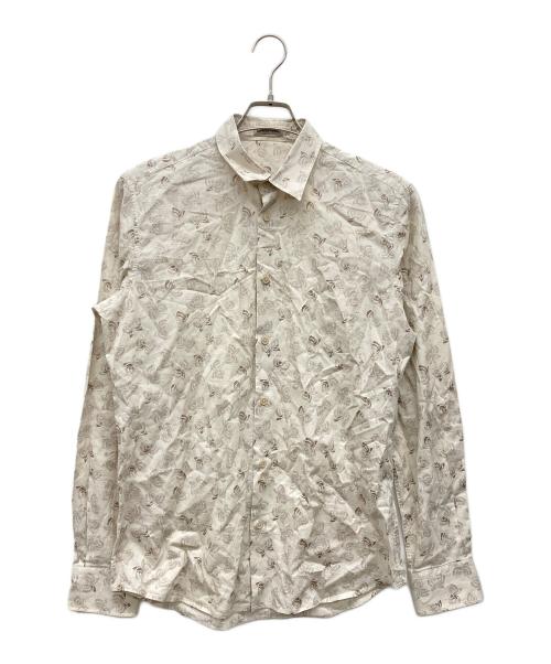 BOTTEGA VENETA（ボッテガベネタ）BOTTEGA VENETA (ボッテガベネタ) バタフライ柄シャツ ベージュ サイズ:40の古着・服飾アイテム