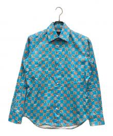 LOUIS VUITTON（ルイ ヴィトン）の古着「ディストーテッドダミエクラシック ロングスリーブ シャツ」｜スカイブルー