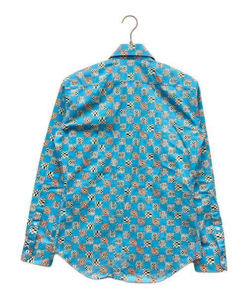 LOUIS VUITTON（ルイ ヴィトン）LOUIS VUITTON (ルイ ヴィトン) ディストーテッドダミエクラシック ロングスリーブ シャツ スカイブルー サイズ:Sの古着・服飾アイテム