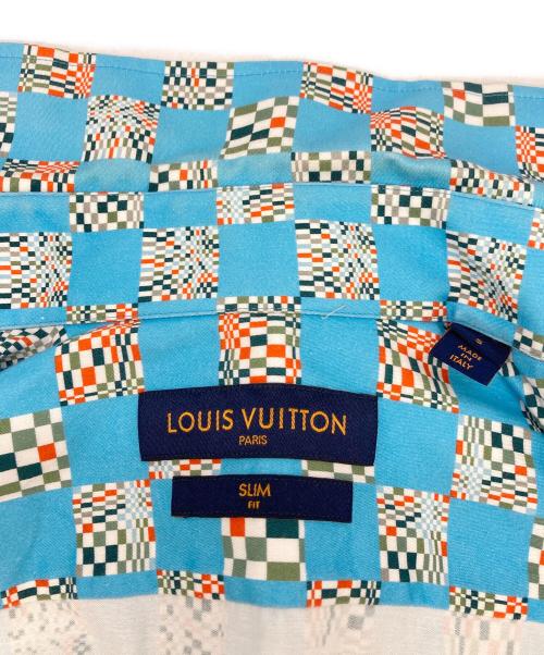 LOUIS VUITTON（ルイ ヴィトン）LOUIS VUITTON (ルイ ヴィトン) ディストーテッドダミエクラシック ロングスリーブ シャツ スカイブルー サイズ:Sの古着・服飾アイテム