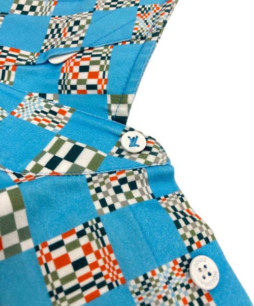 LOUIS VUITTON（ルイ ヴィトン）LOUIS VUITTON (ルイ ヴィトン) ディストーテッドダミエクラシック ロングスリーブ シャツ スカイブルー サイズ:Sの古着・服飾アイテム