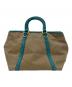 PRADA (プラダ) カナパキャンバスハンドバッグ ベージュ×ターコイズ：22000円