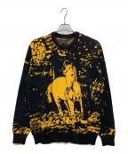 HUF×JAIME MUNOZハフ×ハイメ ミュノス）の古着「HORSE CREWNECK SWEATER」｜ブラック