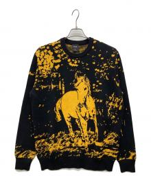 HUF×JAIME MUNOZ（ハフ×ハイメ ミュノス）の古着「HORSE CREWNECK SWEATER」｜ブラック