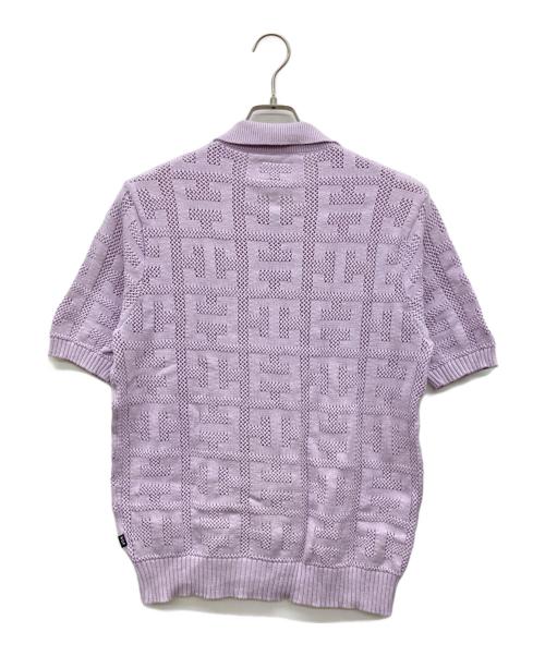 HUF（ハフ）HUF (ハフ) MONOGRAM JACQUARD ZIP SWEATER パープル サイズ:Sの古着・服飾アイテム
