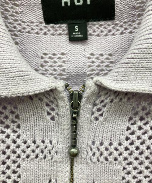 HUF（ハフ）HUF (ハフ) MONOGRAM JACQUARD ZIP SWEATER パープル サイズ:Sの古着・服飾アイテム
