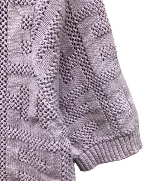 HUF（ハフ）HUF (ハフ) MONOGRAM JACQUARD ZIP SWEATER パープル サイズ:Sの古着・服飾アイテム