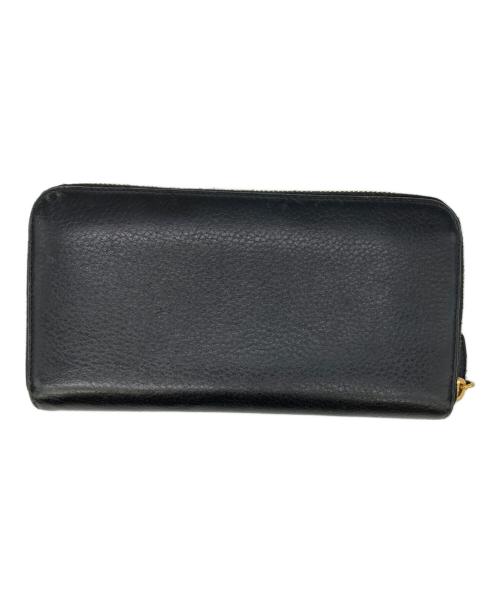 PRADA（プラダ）PRADA (プラダ) ラウンドファスナーロングウォレット ブラックの古着・服飾アイテム