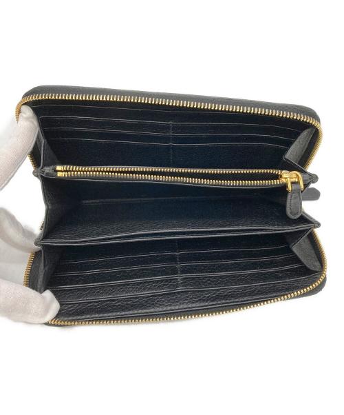 PRADA（プラダ）PRADA (プラダ) ラウンドファスナーロングウォレット ブラックの古着・服飾アイテム