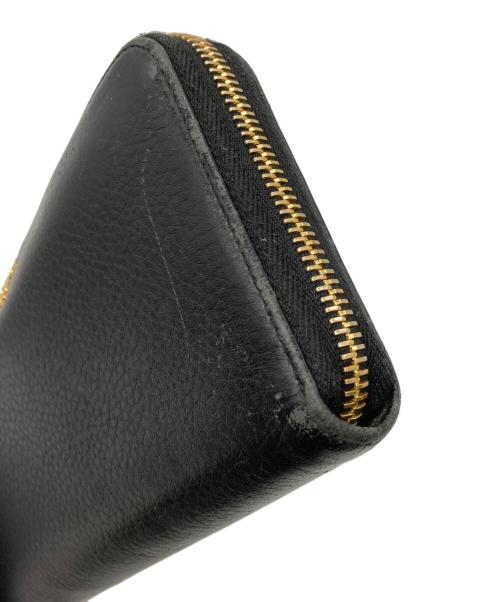 PRADA（プラダ）PRADA (プラダ) ラウンドファスナーロングウォレット ブラックの古着・服飾アイテム