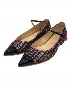 JENNIFER CHAMANDIジェニファーチャマンディ）の古着「ツイードアンクストラップポインテッドトゥパンプス」｜ブラック