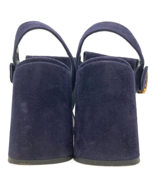 PRADA（プラダ）PRADA (プラダ) スエードフリンジハイヒールパンプス ネイビー サイズ:35の古着・服飾アイテム