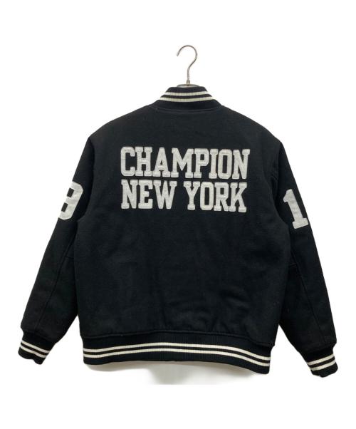 Champion（チャンピオン）Champion (チャンピオン) リブネックジャケット ブラック サイズ:MEDIUMの古着・服飾アイテム